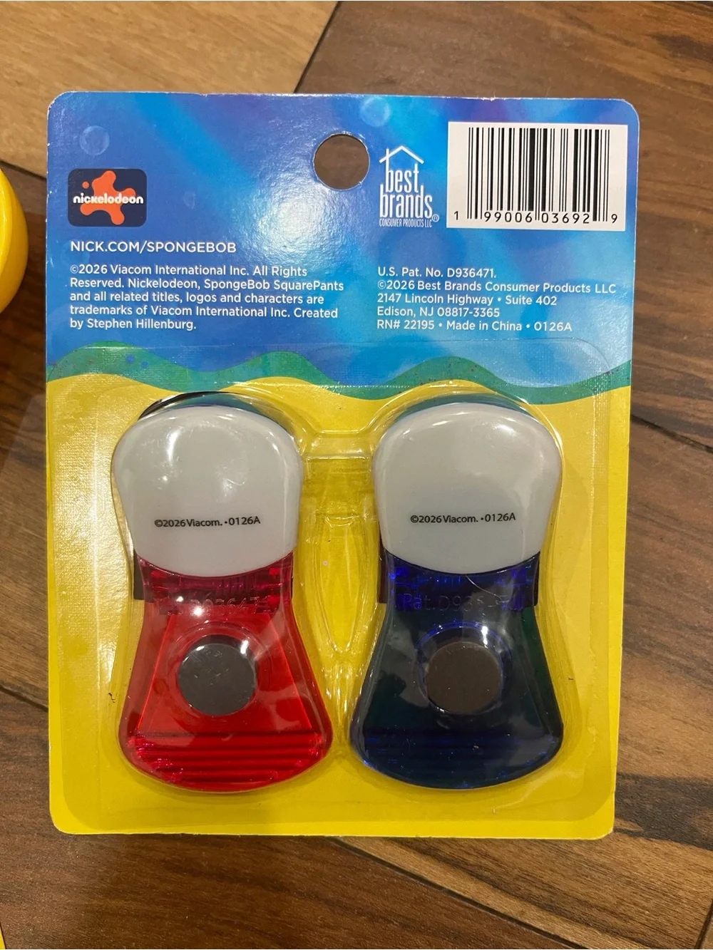 SpongeBob SquarePants Kids Yellow Measuring Spoons & Magnetic Bag Clips Set